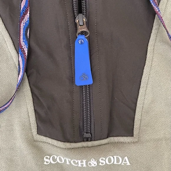 Scotch and soda Amsterdam hoodie Unisex M green 1/4 zip organic cotton - Picture 5 of 14